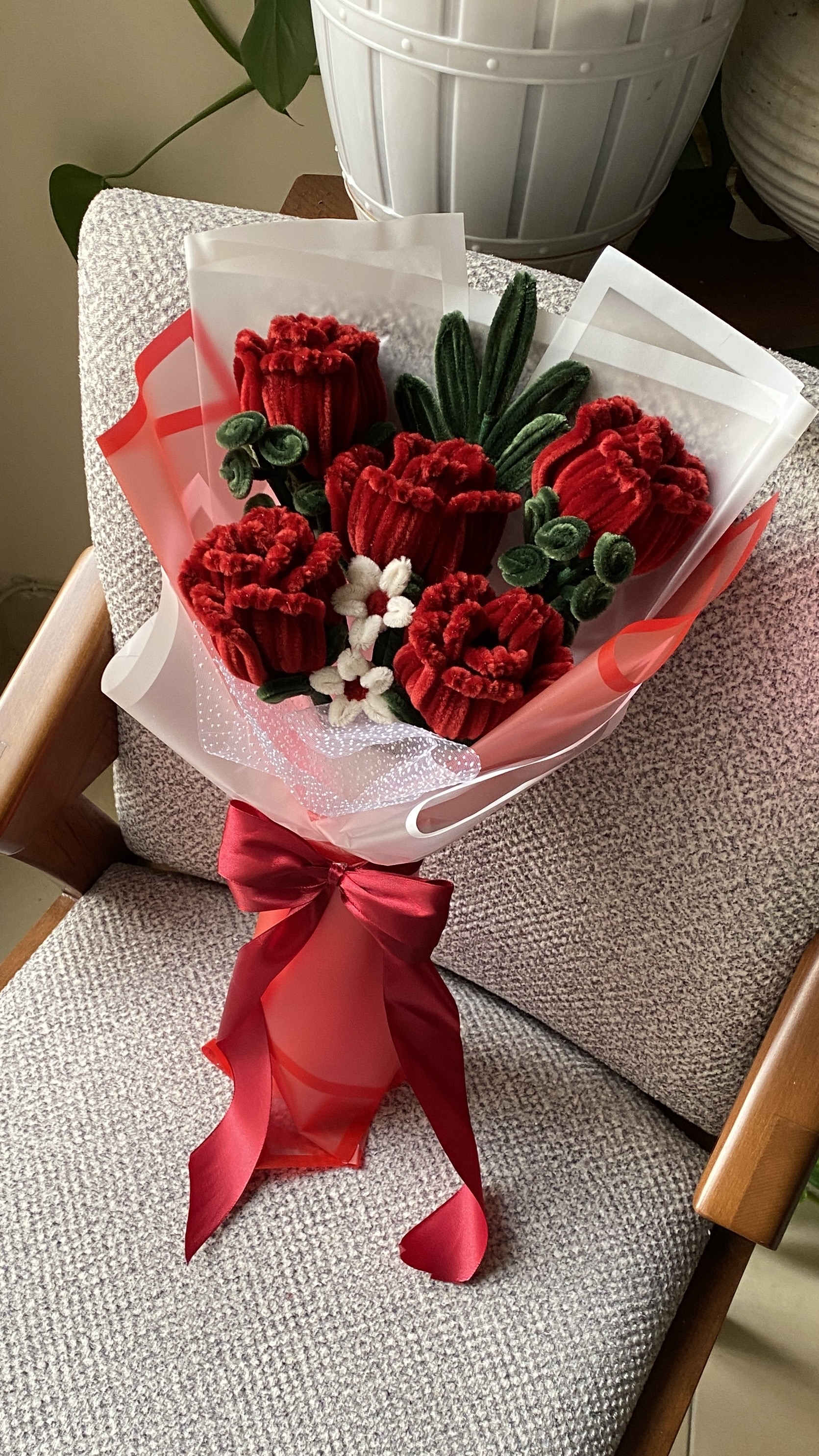 بوکت پنج شاخه رز❤️